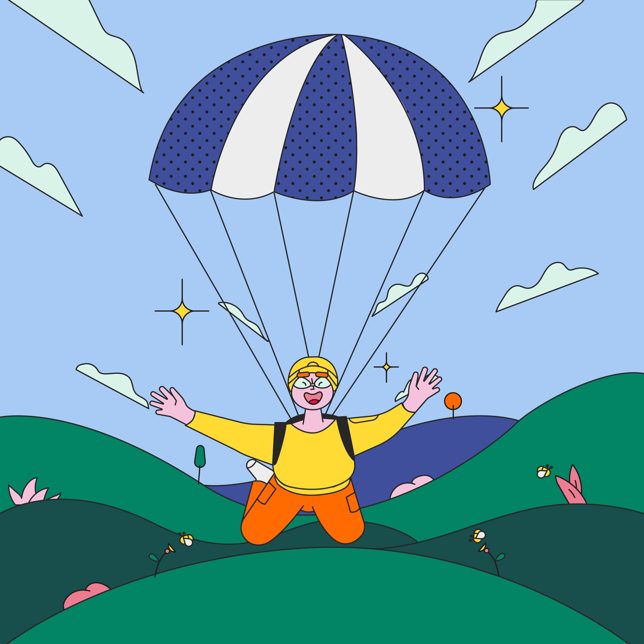 insurance illustration parachute